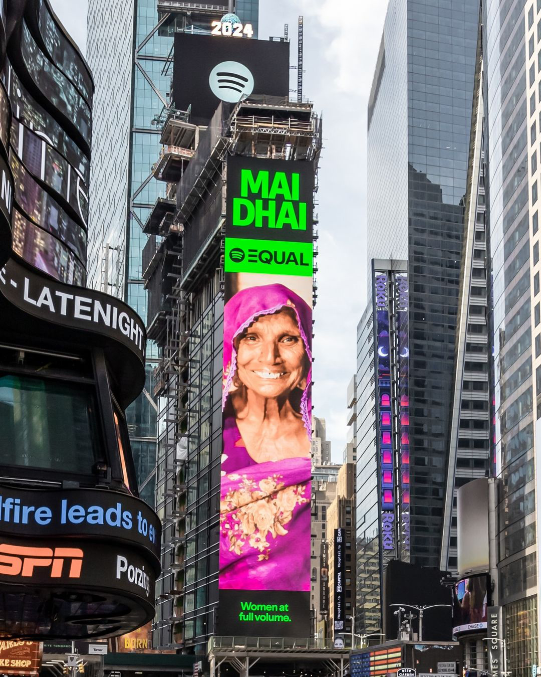 Pakistani classical singer Mai Dhai featured on iconic Times Square billboard