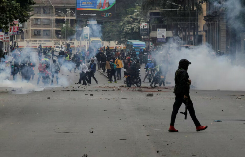 Dozens protest in Kenya with riot police out in force