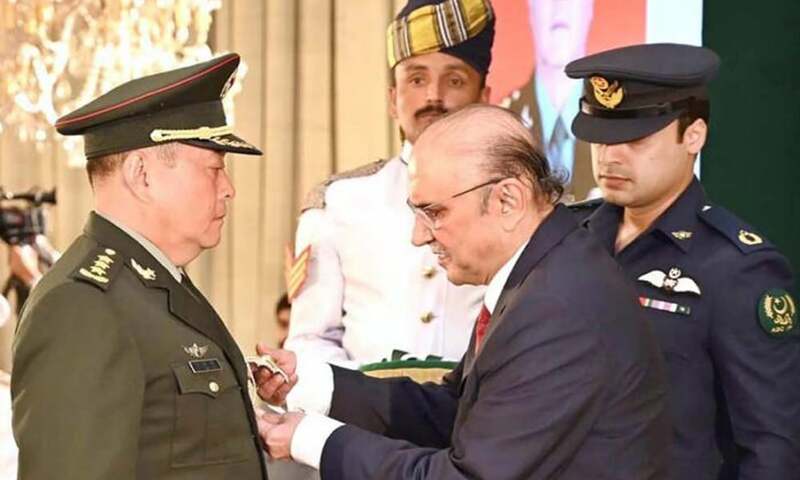 Nishan-i-Imtiaz (military) conferred upon General Li of PLA