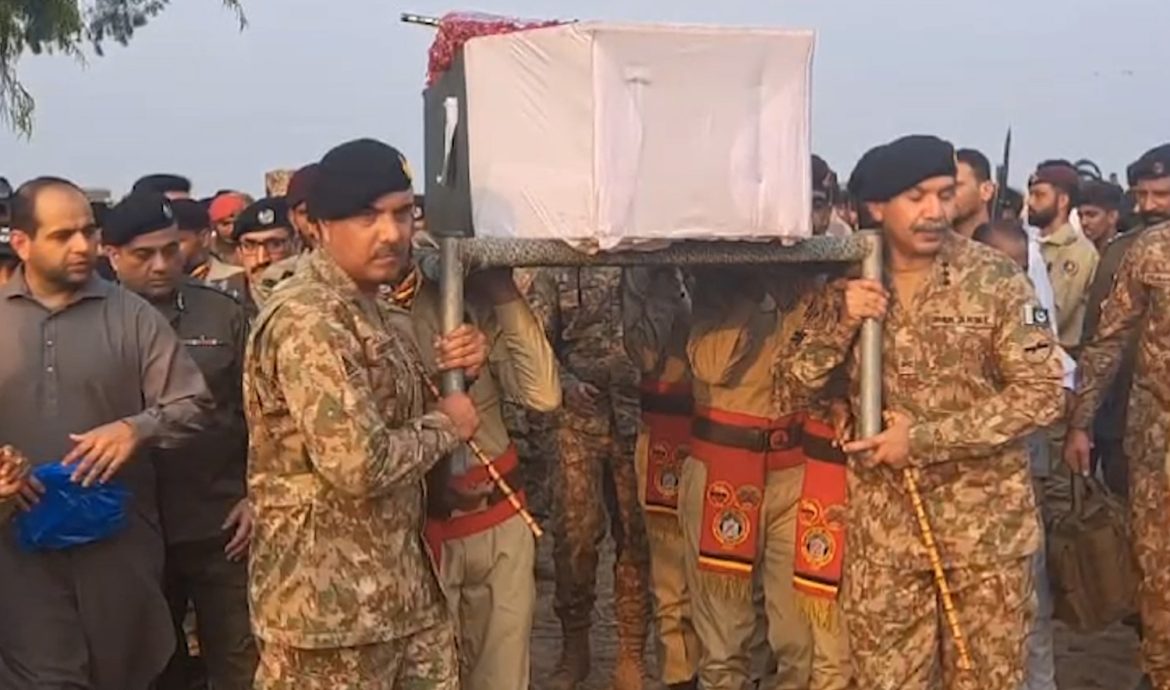 Senior army officer among six Pakistani soldiers killed in gunfight with militants laid to rest