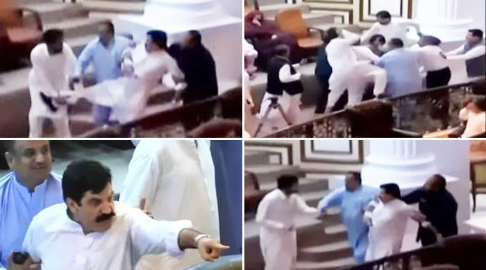 VIDEO: Fistfights break out in KP Assembly as PTI lawmaker, others run riot