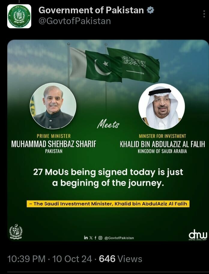 Pakistan, Saudi Arabia sign MoUs valuing $2.2bn in multiple sectors